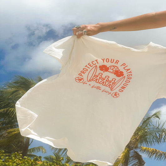 Protect your Playground oversized organic cotton tee from Wandering Waves Surf Company
