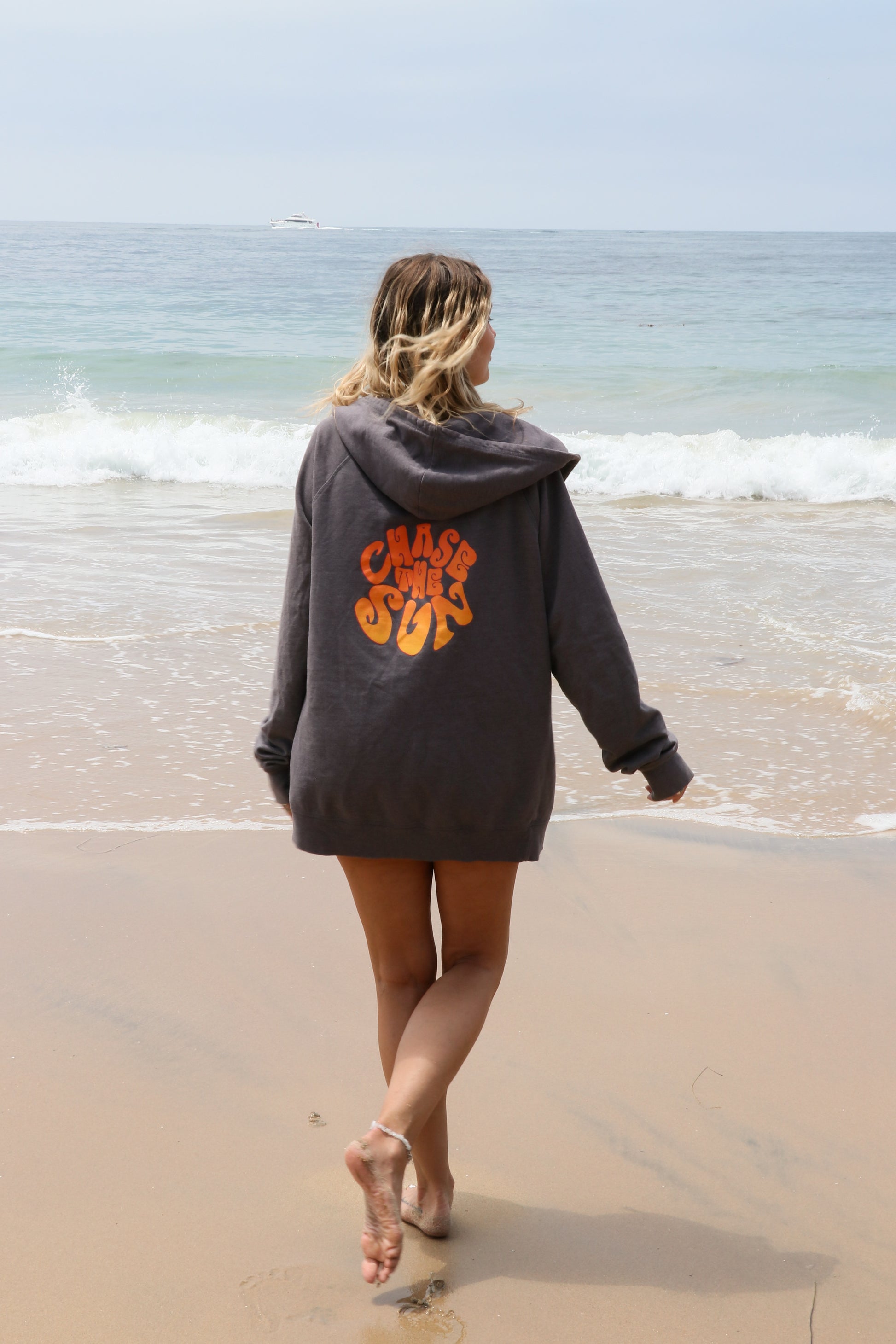 Chase the sun zip up sweatshirt made from recycled materials