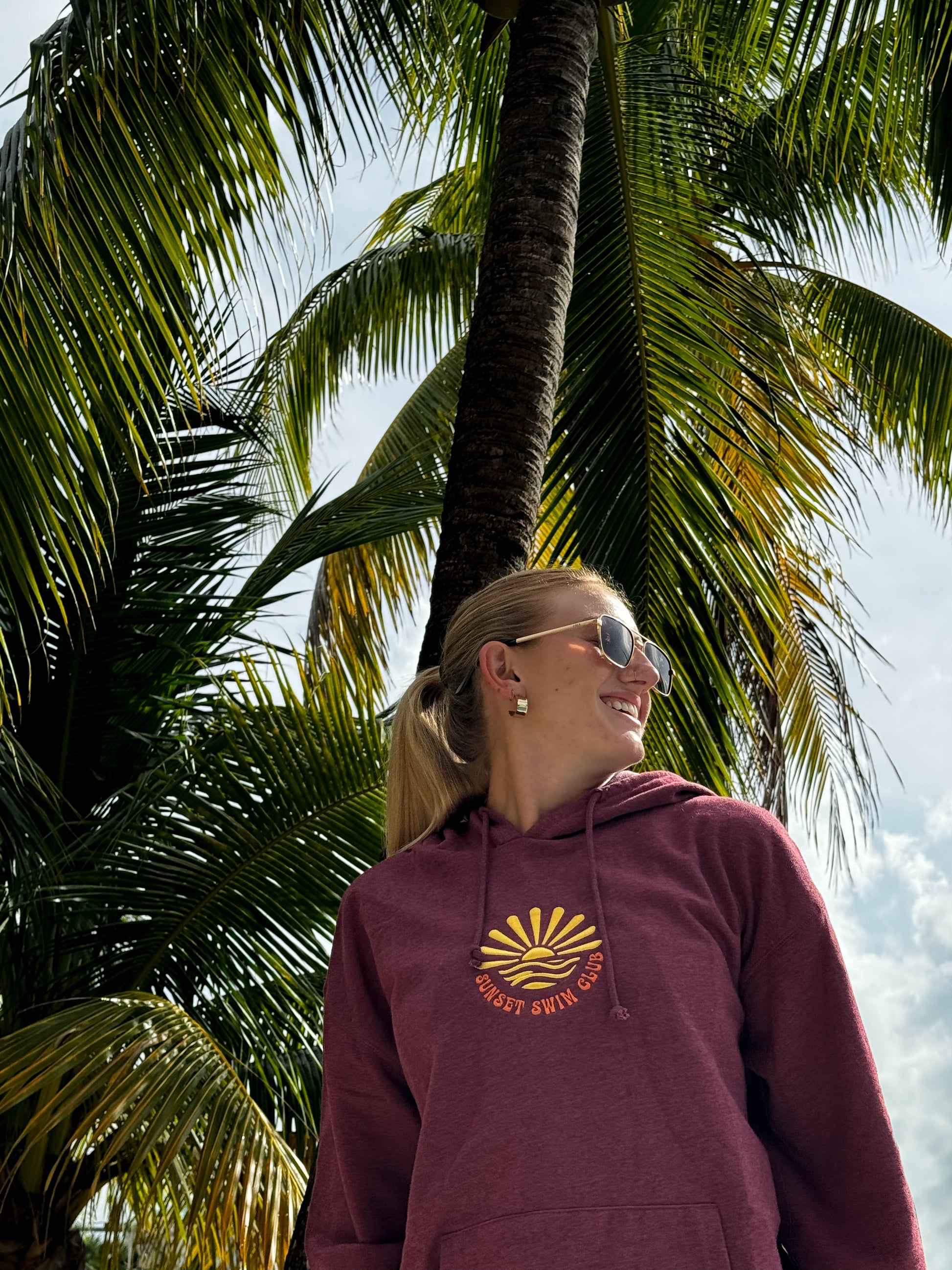 embroidered hooded sweatshirt made from organic cotton and recycled polyester