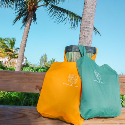 Wander On tote bag, available in two colors- Sunny and Sage