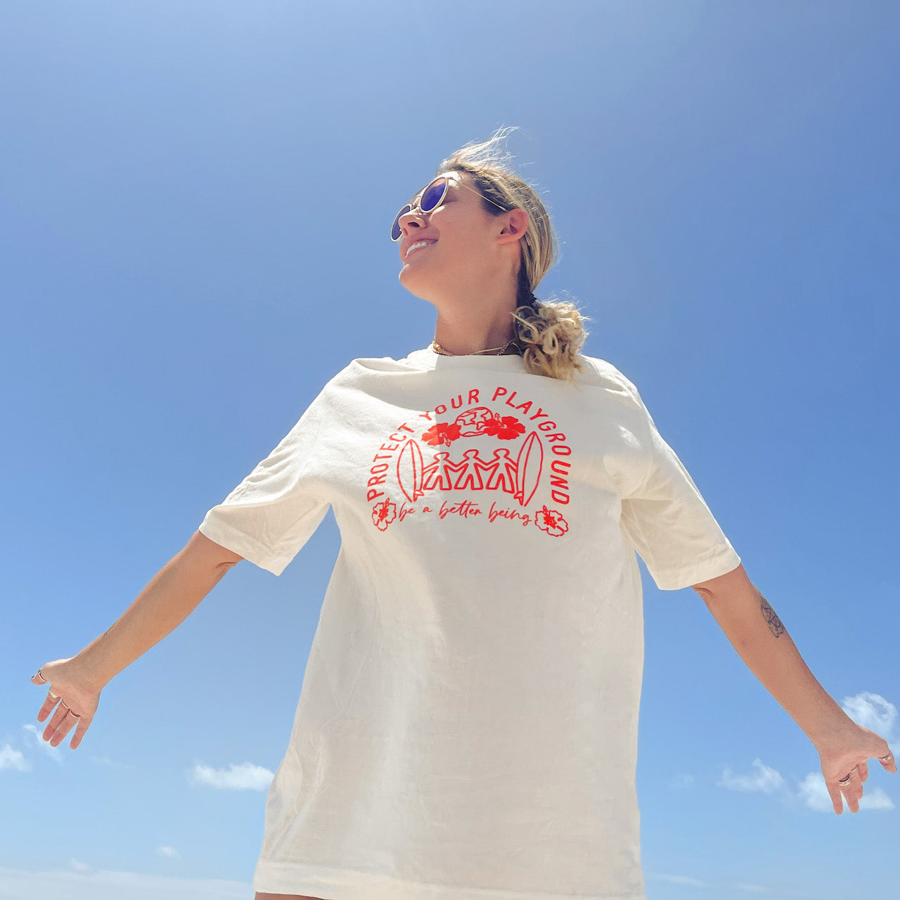 Protect your Playground oversized organic cotton tee from Wandering Waves Surf Company