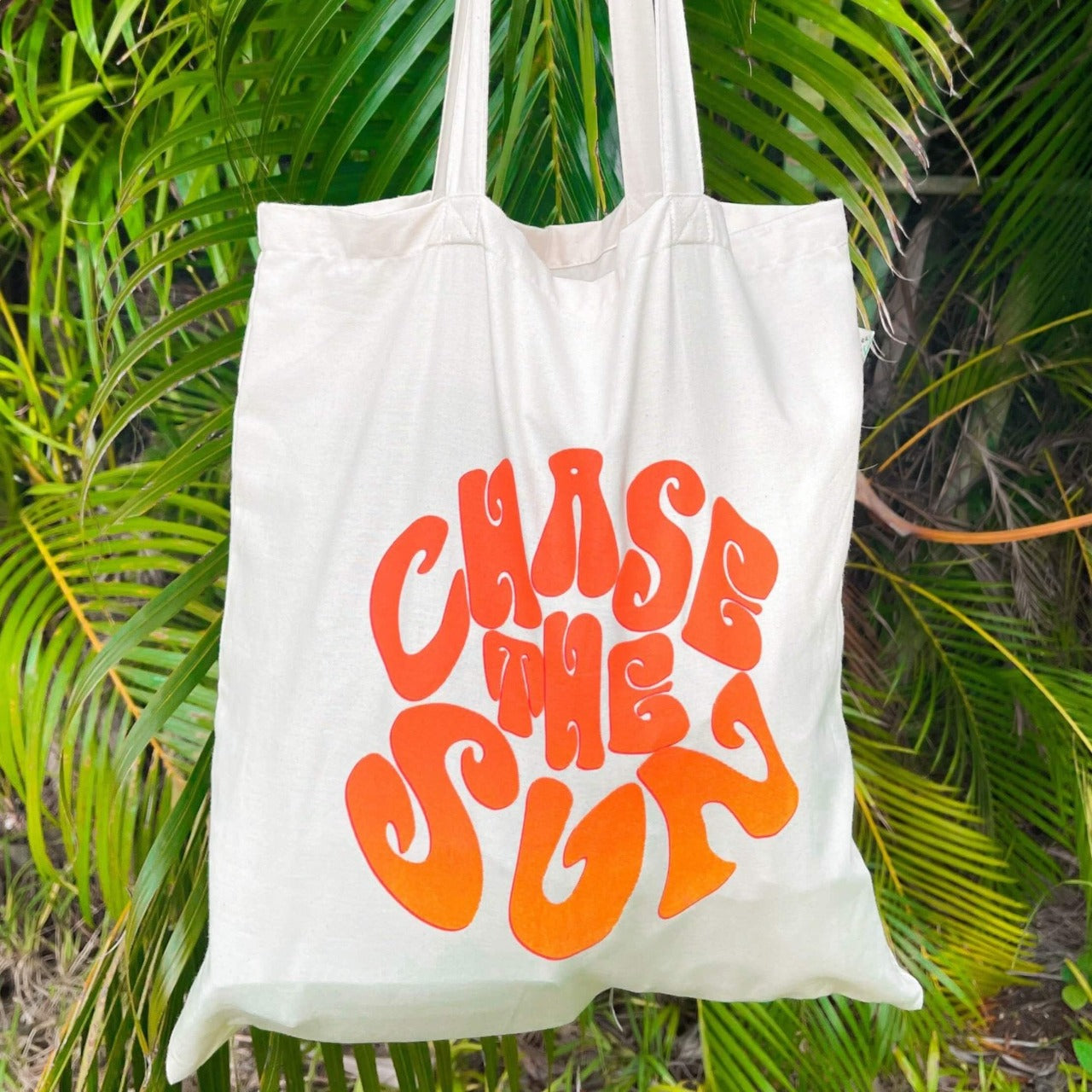 "Chase The Sun" canvas tote bag
