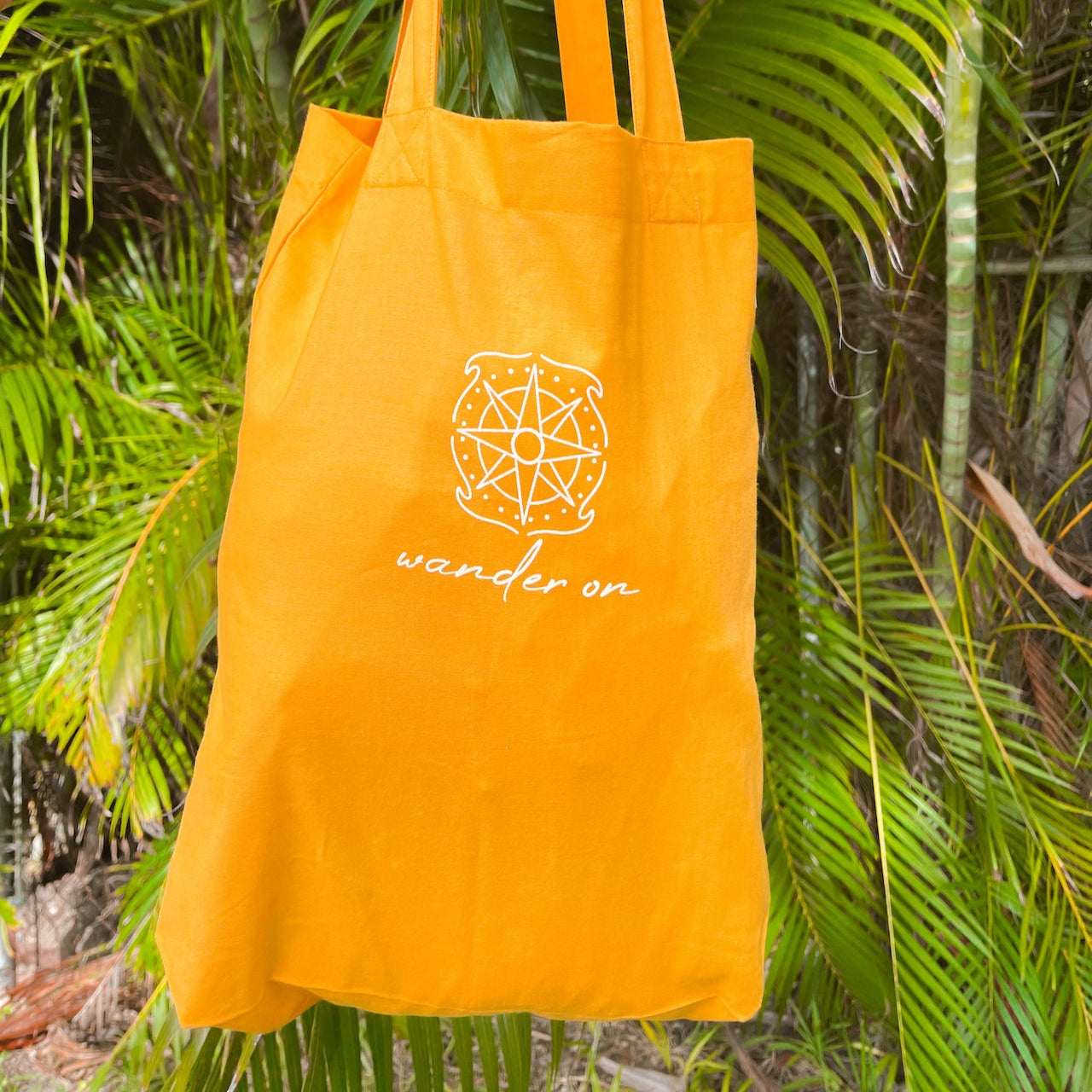 Wander On Tote Bag in color Sunny